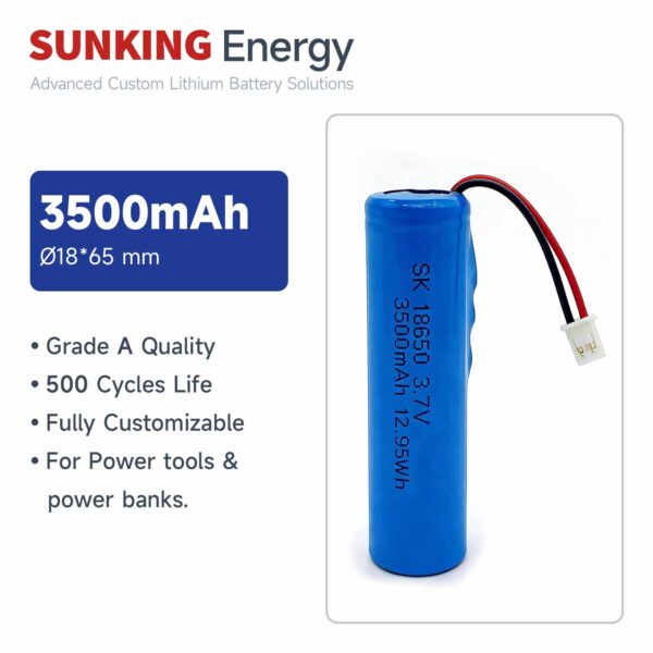 3.7V 3500mAh Cylindrical Pack 18650