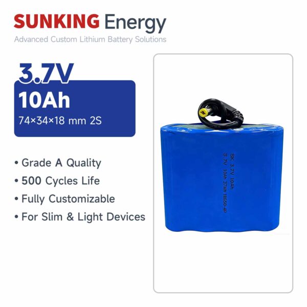 3.7V 10Ah Lithium Battery Pack 18650-4P
