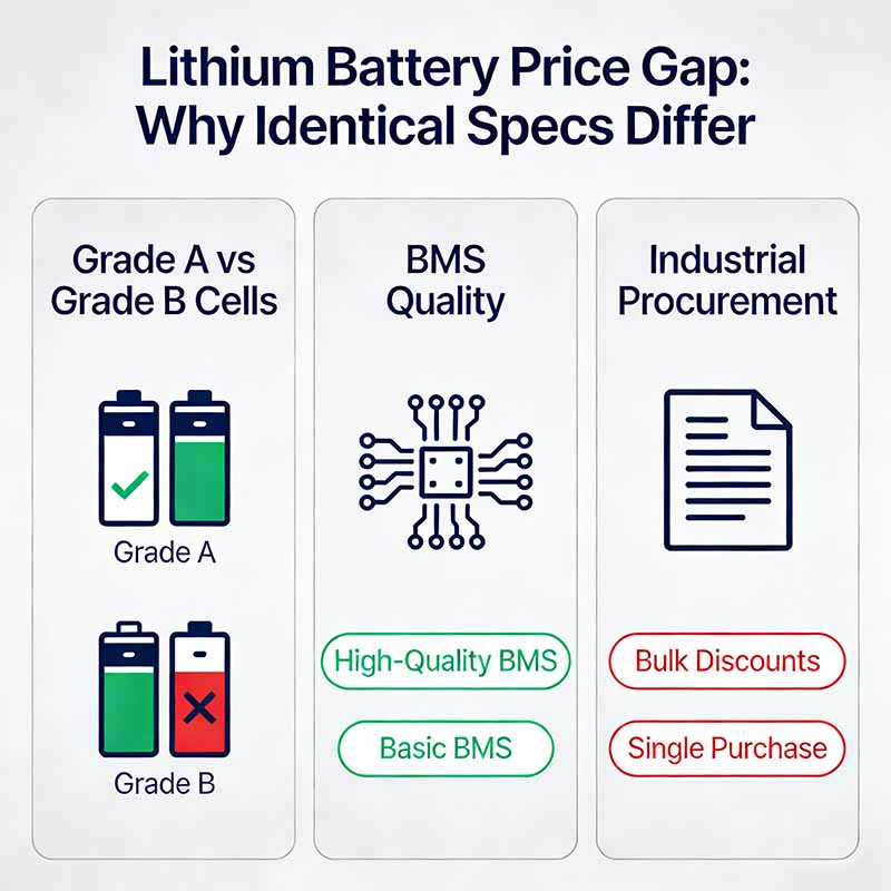 Why Do Identical Lithium Battery Specs Have Different Prices