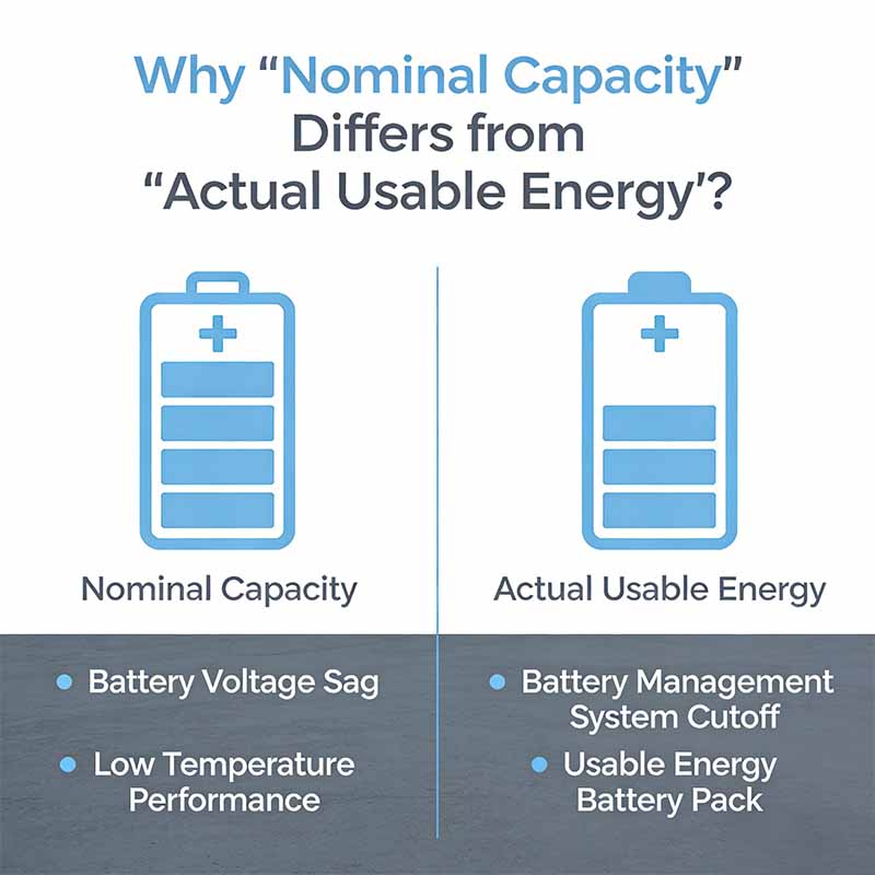 Why is Nominal Capacity Different from Actual Usable Energy